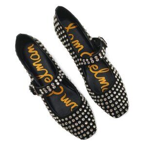 Sam Edelman Women's Michaela Size 8.5 M Black Sparkling Gem Mary Jane Flat